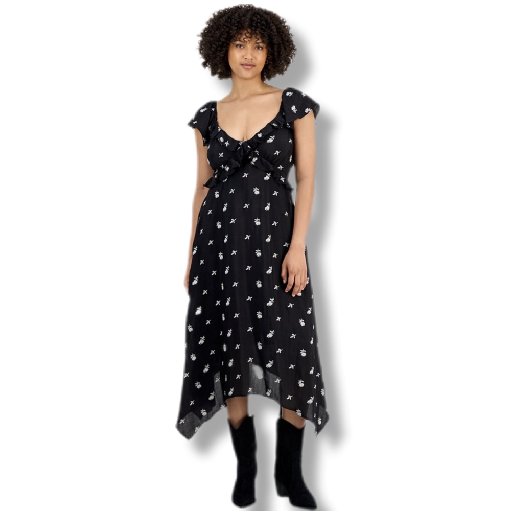 NWT SP Elegant Black Floral Maxi Dress